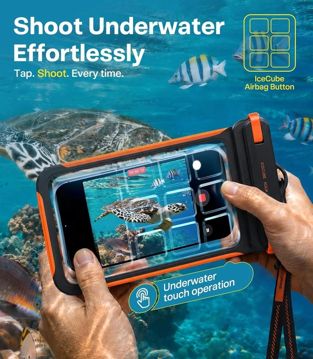 Alt view image 3 of 7 - IPX8 Waterproof Phone Pouch Floating Underwater Touch Screen Black