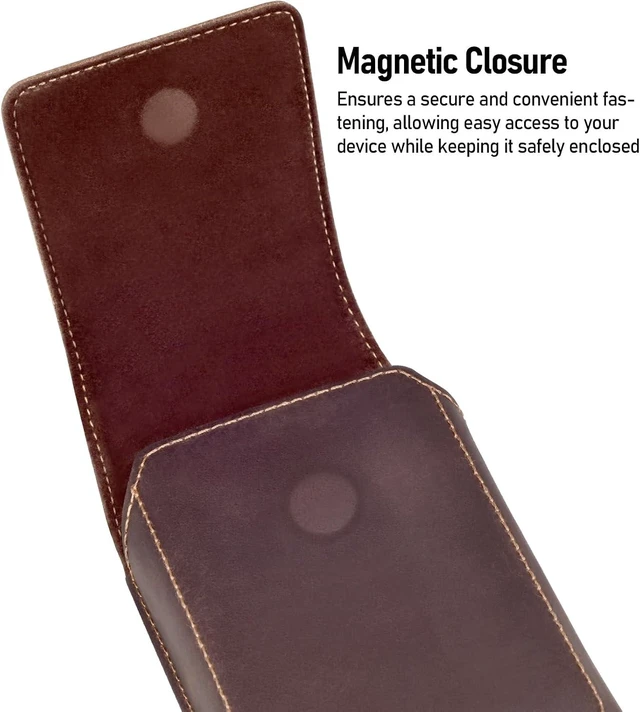 Alt view image 4 of 6 - Leather Phone Holster for iPhone 17 16 15 14 13 12 Galaxy S25 S24 S23