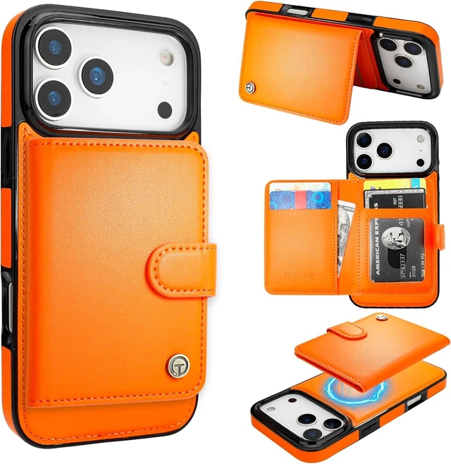 Main image of for iPhone 18/17 Pro Max Detachable Magnetic Slim Wallet Case Orange