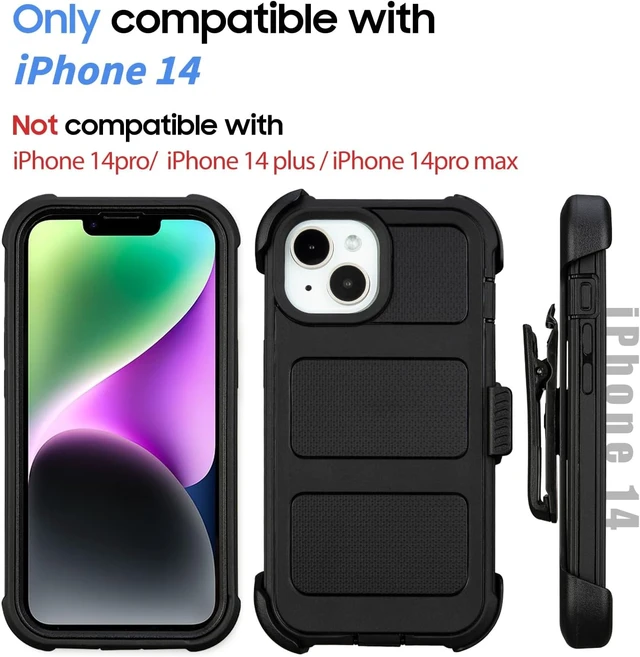 Alt view image 2 of 6 - for Defender Phone Case iPhone 14 Case with Clip Holster Work Outdoor Black
