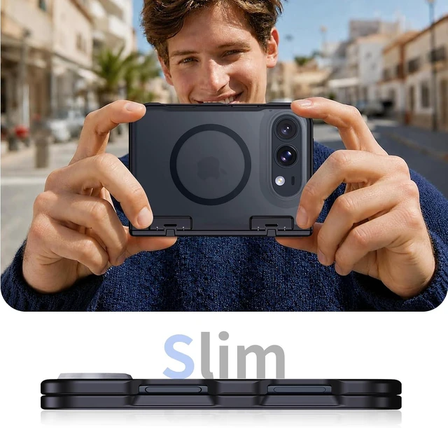 Alt view image 4 of 4 - Hualele Magnetic for iPhone Duo Case Heavy Duty & Hinge Protection Black