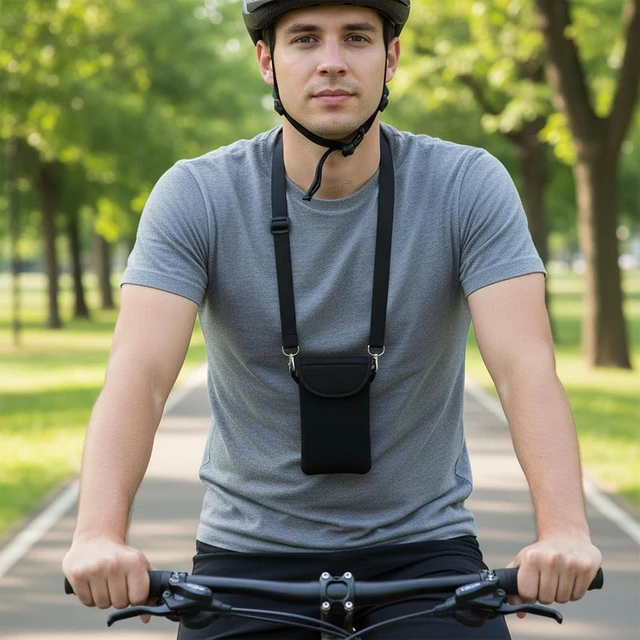 Alt view image 7 of 7 - Universal Cell Phone Pouch Waterproof Neoprene Phone Sleeve with Neck Strap Lanyard Holder Around Neck Carrying Case for Cellphone Men Women