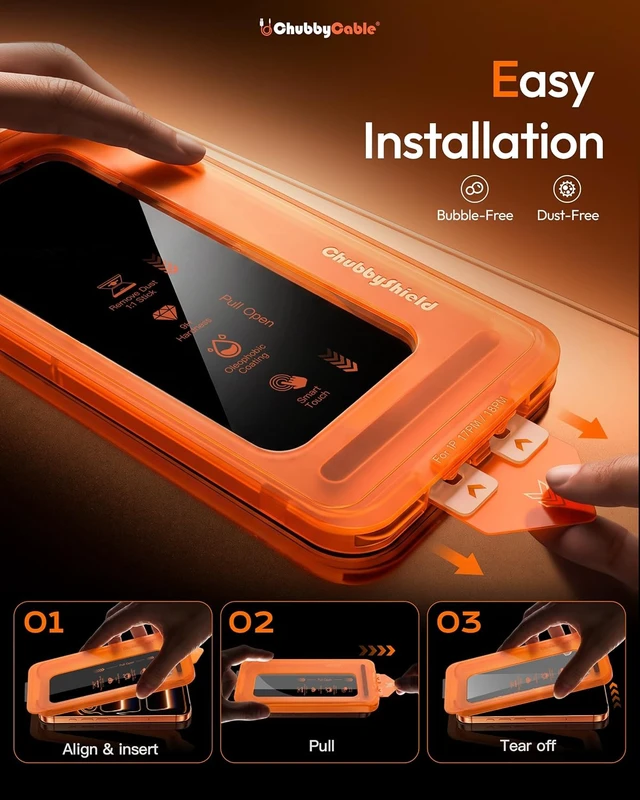 Alt view image 4 of 5 - UPGRADED for iPhone 17 Pro Max 360° Privacy Screen Protector