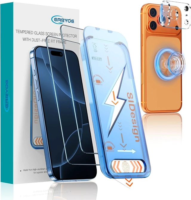 Main image of [2-Pack Screen Protector for iPhone 17 Pro with Camera Protector & Magnetic Kickstand - 9H Military-Grade Tempered Glass Easy Bubble-Free Installation Ultra HD Clarity Scratch-Resistant.