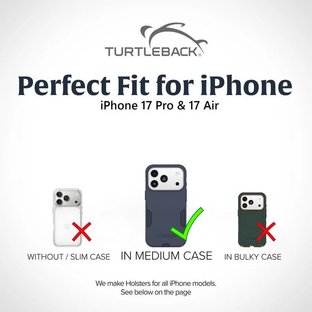 Main image of Turtleback iPhone 18 Pro / 17 Pro Leather Belt Clip Holder Vertical-Medium
