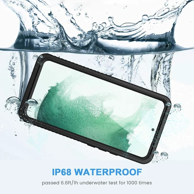 Alt view image 3 of 6 - for Galaxy S22+ Plus Case IP68 Waterproof Dustproof Case with Built-in Screen Protector Heavy Duty Full Body Protective Phone Case for S22 Plus 5G Black/Clear