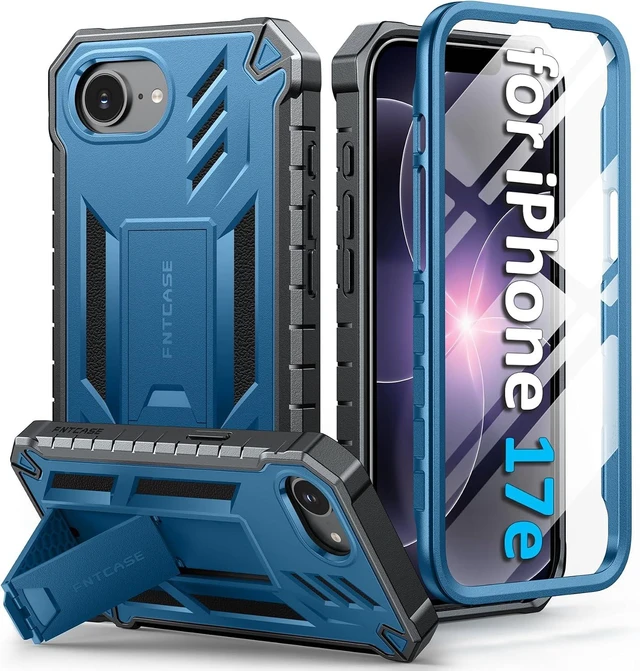 Main image of for iPhone 17e Case with Built-in Screen Protector and Kickstand