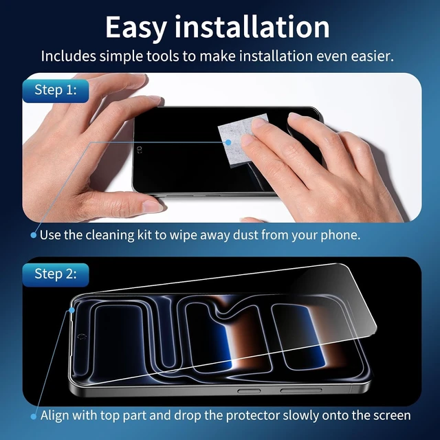 Alt view image 4 of 4 - 3 Packs Screen Protector for Galaxy S26 3 Packs of Camera Lens Tempered Glass Fingerprint ID Compatible HD Clear Bubble Free Ultra Resistant 9H Hardness 0.3mm Ultra-Thin