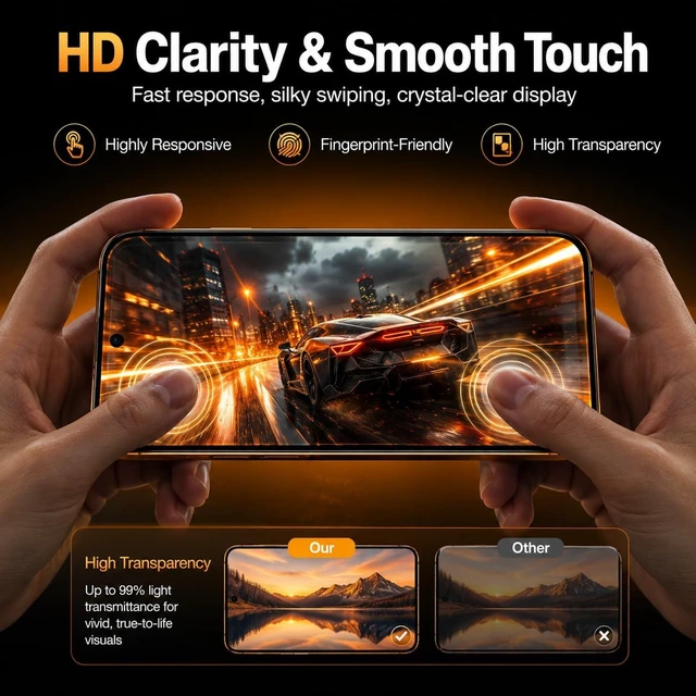 Alt view image 5 of 6 - Privacy Screen Protector for iPhone 18 Pro Max - 3Pack