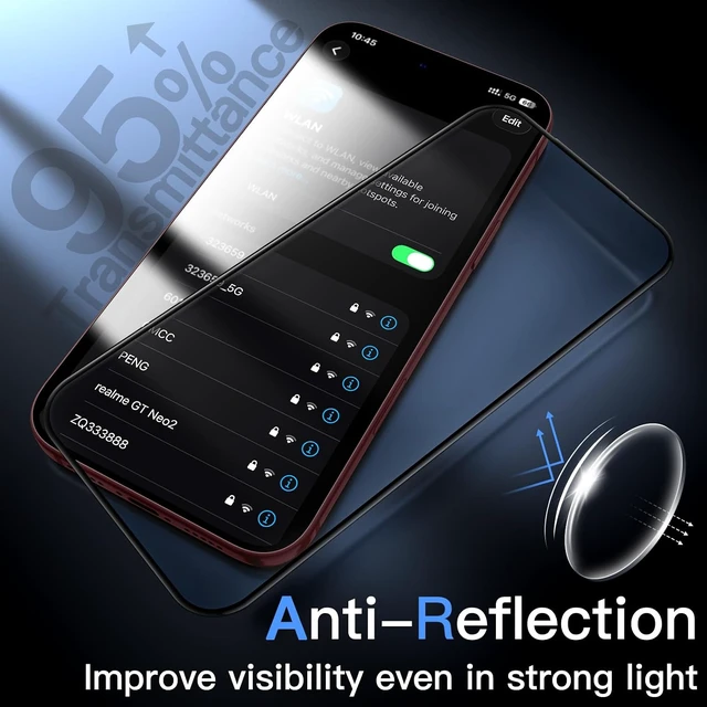 Alt view image 4 of 7 - 3D 9H+ Anti-Reflective Screen Protector for iPhone 18 Pro/17 Pro