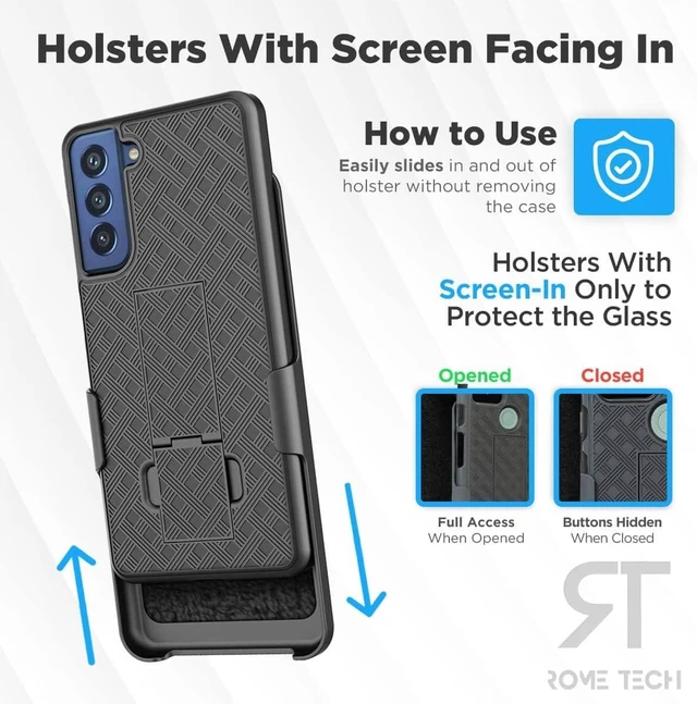 Alt view image 3 of 4 - Designed for Galaxy S21 FE 5G Case with Belt Clip Holster
