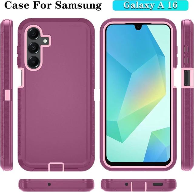 Alt view image 7 of 7 - for Galaxy A16 5G Phone Case 3-Layer Cover WineRedPink