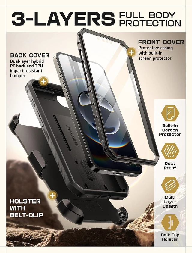 Alt view image 4 of 6 - for iPhone 17e/16e Case with Stand & Screen Protector Black