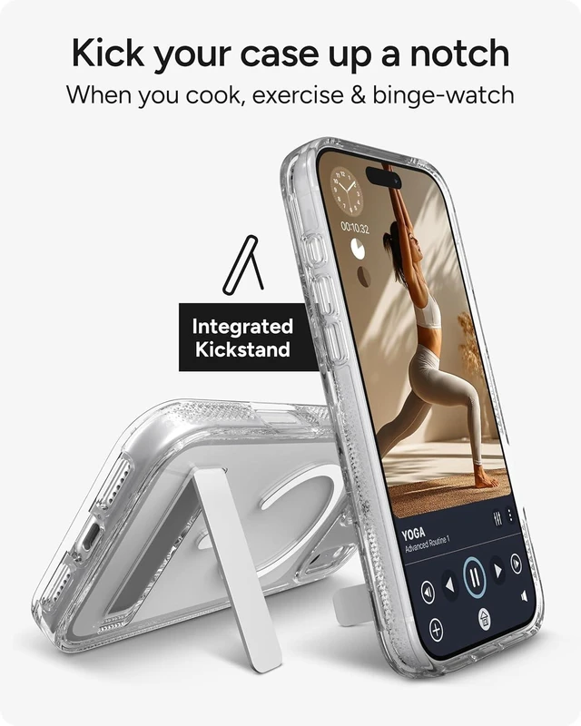 Alt view image 4 of 6 - Crystal Palace Clear Case with Stand for iPhone 18 Pro Max/ 17 Pro Max