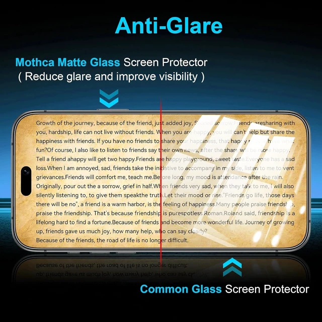 Alt view image 2 of 6 - 2 Pack for iPhone 18 Pro 6.3-inch Matte Glass Screen Protector