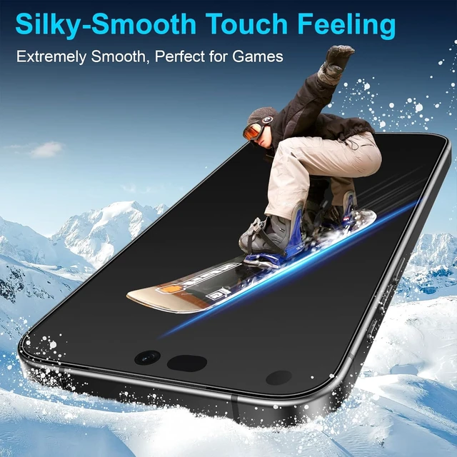 Alt view image 4 of 6 - 2 Pack for iPhone 18 Pro 6.3-inch Matte Glass Screen Protector
