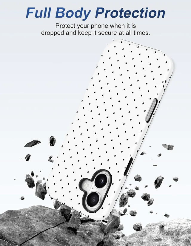 Alt view image 2 of 5 - Magnetic Polka Dot Case for iPhone 17 White