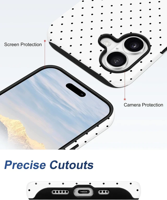 Alt view image 3 of 5 - Magnetic Polka Dot Case for iPhone 17 White