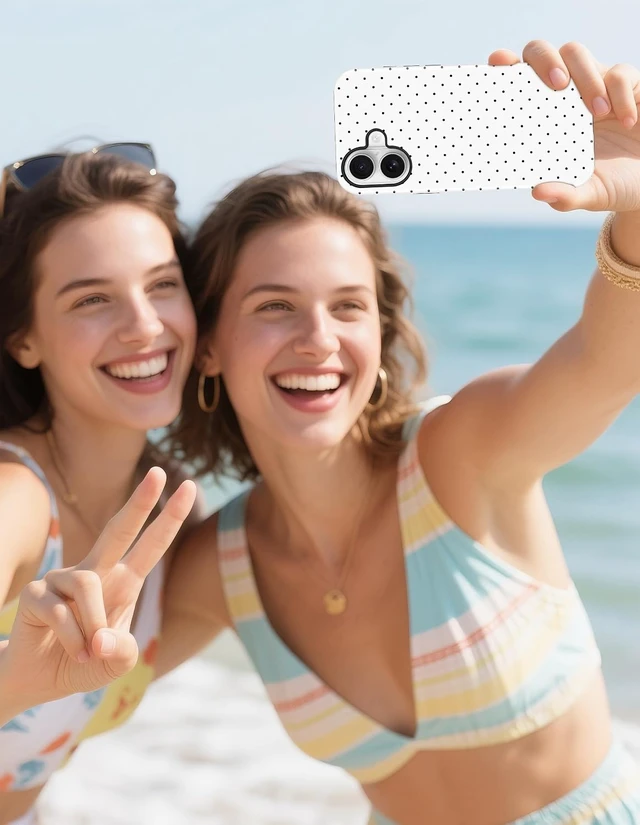 Alt view image 5 of 5 - Magnetic Polka Dot Case for iPhone 17 White