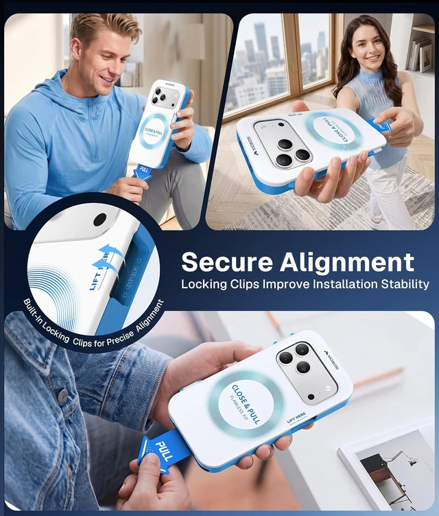 Alt view image 4 of 5 - 3 Pack for iPhone 18 Pro Max Privacy Screen Protector Alignment Tray