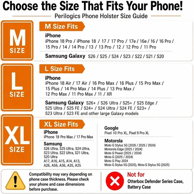 Alt view image 2 of 7 - Phone Holster for Men Cell Phone Pouch with Metal Clip and Magnetic Closure Belt Phone Holder Fits iPhone 18/17/16/15/14/13/12 Pro Max/Plus with Cases L-Black