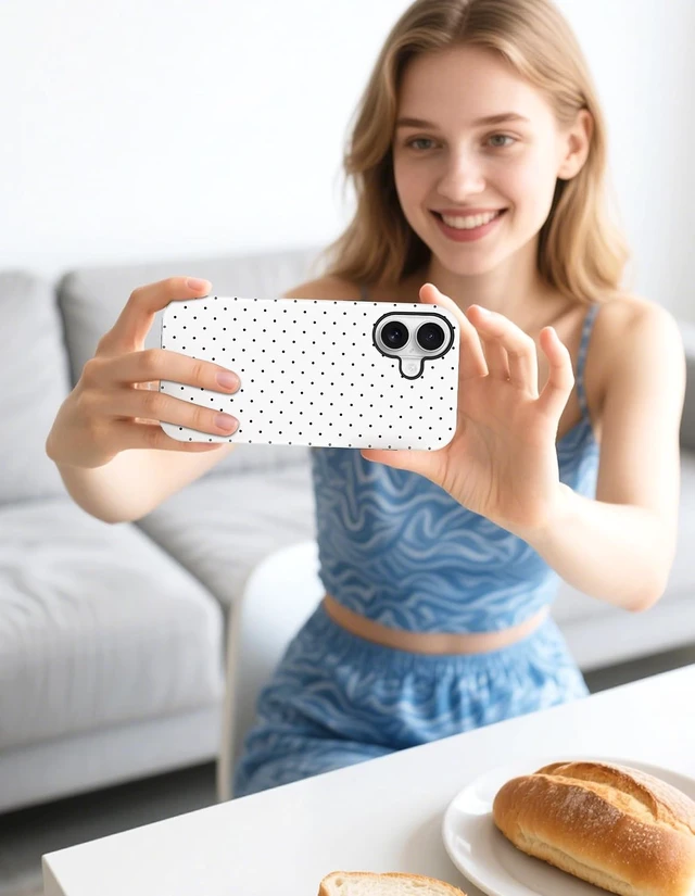 Alt view image 4 of 5 - Magnetic Polka Dot Case for iPhone 17 White