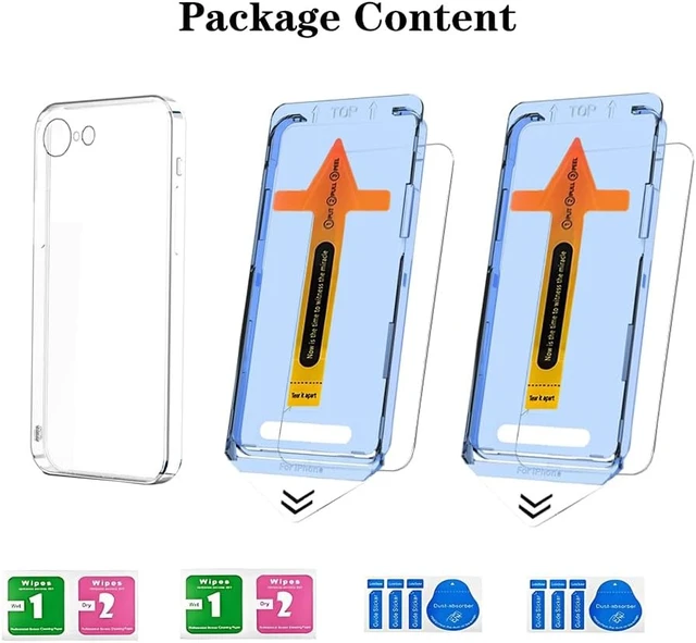 Alt view image 5 of 5 - 2 Pack Screen Protector for iPhone 16 E and Soft TPU Protective Case