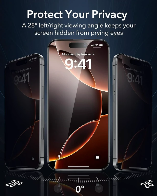 Alt view image 3 of 7 - 3 Pack for iPhone 16 Pro Max Privacy Screen Protector FlawlessFit Tray