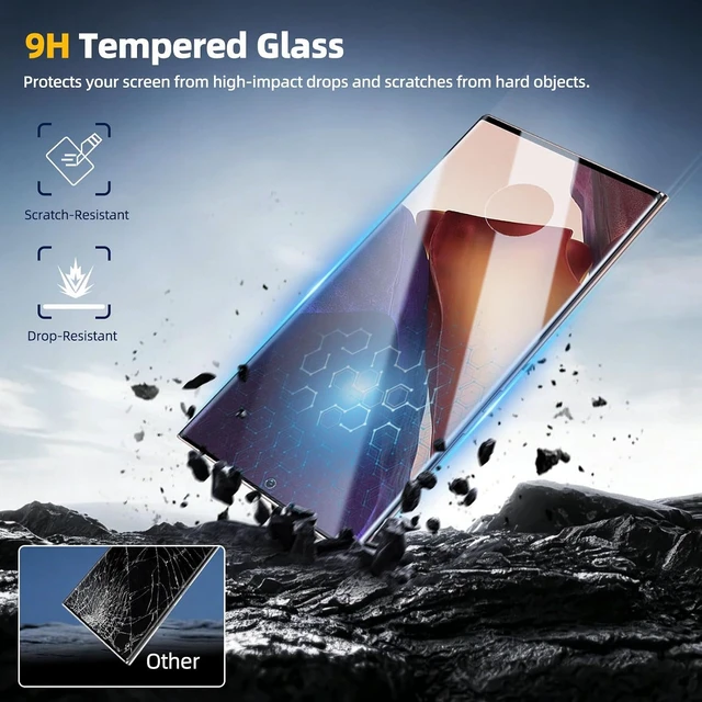 Alt view image 4 of 7 - 3+2 Pack Galaxy Note 20 Ultra Screen Protector 9H Tempered Glass HD Clear Fingerprint Compatible Camera Lens Protector for Galaxy Note 20 Ultra 5G 6.9 Inch