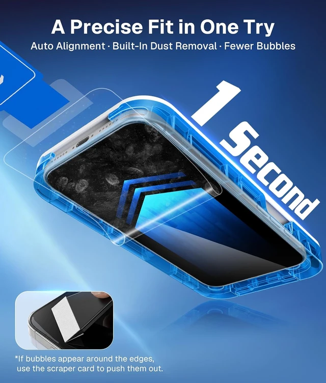 Alt view image 5 of 5 - 3 Pack for iPhone 18 Pro Max Privacy Screen Protector Alignment Tray