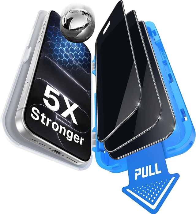 Main image of 3 Pack for iPhone 18 Pro Max Privacy Screen Protector Alignment Tray