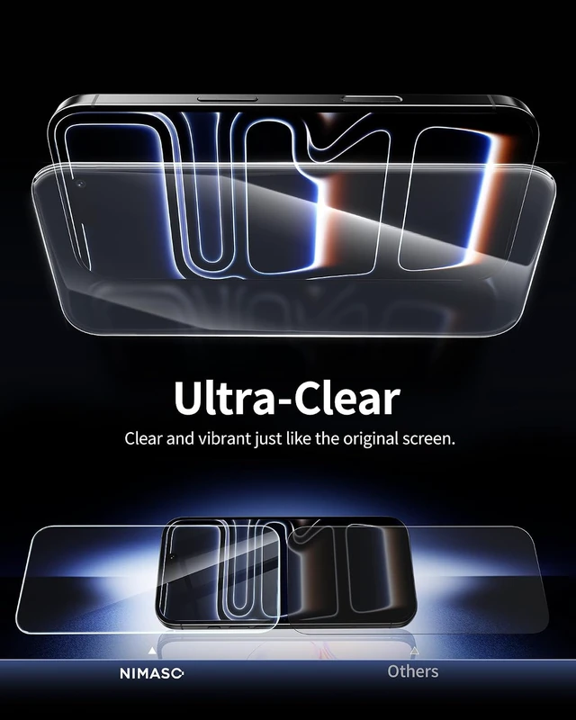 Alt view image 3 of 6 - for iPhone 18 Pro/17 Pro Screen Protector 6.3-Inch Clear 2 Pack