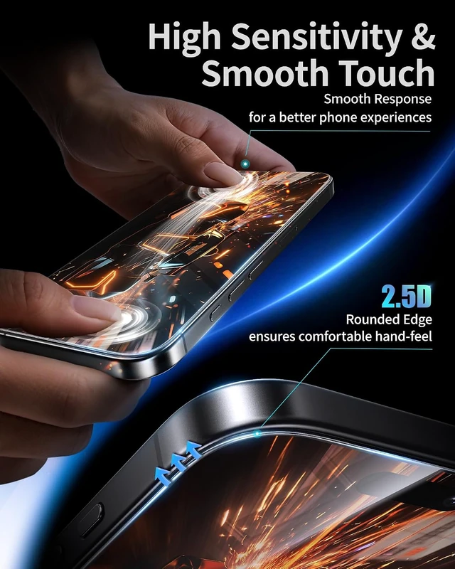 Alt view image 5 of 6 - for iPhone 18 Pro/17 Pro Screen Protector 6.3-Inch Clear 2 Pack
