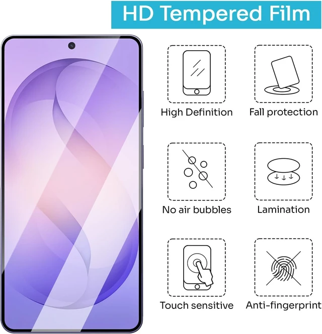 Alt view image 6 of 7 - 3 Pack HD Glass Screen Protector for Galaxy S26 Ultra