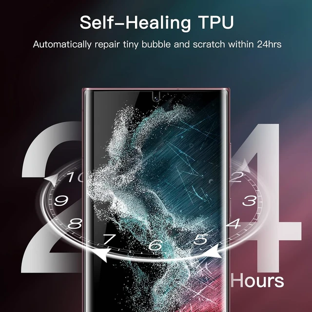 Alt view image 4 of 7 - TPU Screen Protector for Galaxy S22 Ultra 2+2 Pack