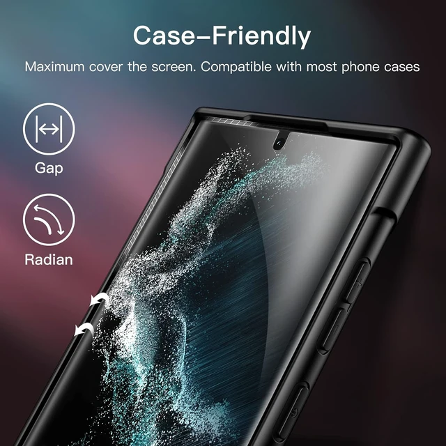 Alt view image 7 of 7 - TPU Screen Protector for Galaxy S22 Ultra 2+2 Pack