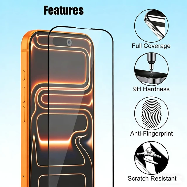 Alt view image 6 of 7 - Full Coverage Screen Protector for iPhone 17 Pro / 18 Pro (6.3)