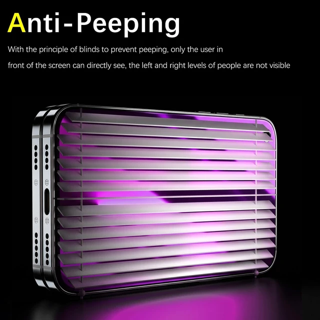 Alt view image 7 of 7 - 2-Pack Privacy Screen Protector for iPhone Duo Tempered Glass Film