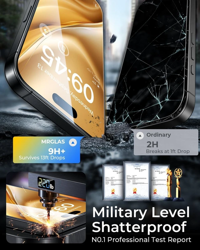Alt view image 3 of 7 - 4-Pack TOP 9H+ Tempered Glass for iPhone 15 Pro Screen Protector