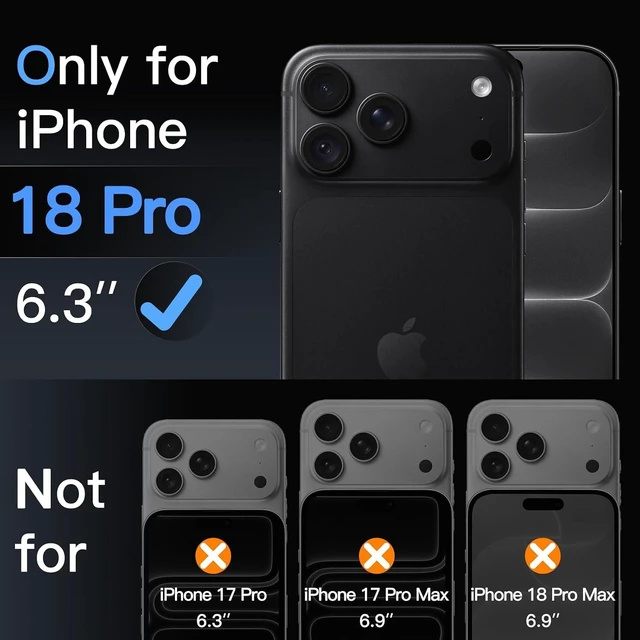 Alt view image 2 of 7 - Camera Lens Protector for iPhone 18 Pro 1-Pack Black