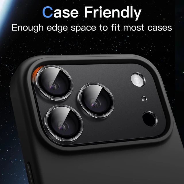 Alt view image 7 of 7 - Camera Lens Protector for iPhone 18 Pro 1-Pack Black