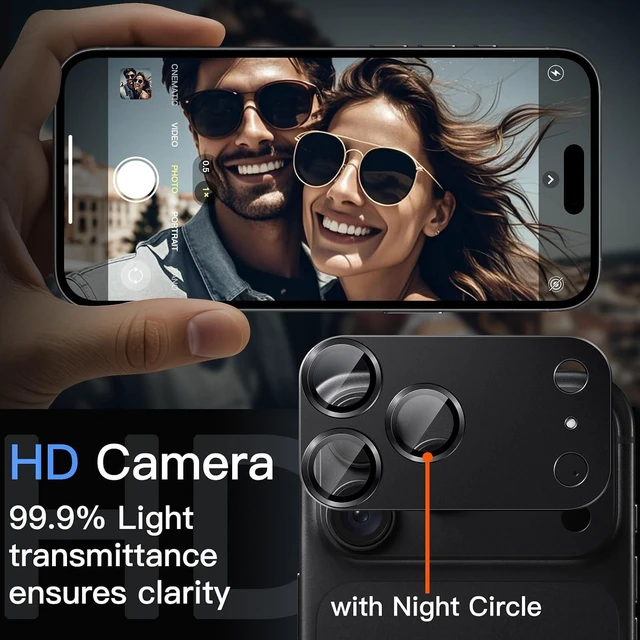 Alt view image 6 of 7 - Camera Lens Protector for iPhone 18 Pro 1-Pack Black