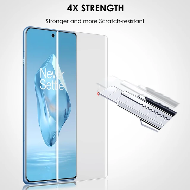 Alt view image 3 of 7 - Screen Protector for OnePlus 12R Tempered Glass UV Set - 3 Pack Edge to Edge Full Coverage 9H Hardness Scratch Resistant Touch Sensitive