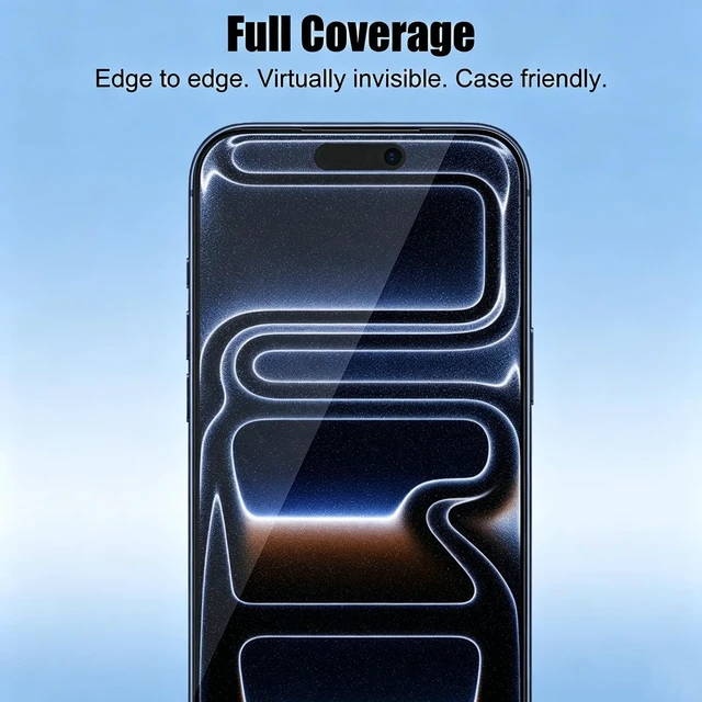 Alt view image 5 of 7 - Full Coverage Screen Protector for iPhone 17 Pro / 18 Pro (6.3)
