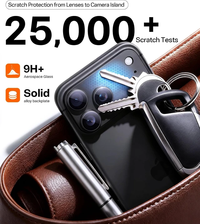 Alt view image 4 of 7 - for iPhone 18 Pro Camera Lens Protector 9H+ Black 1 Pack