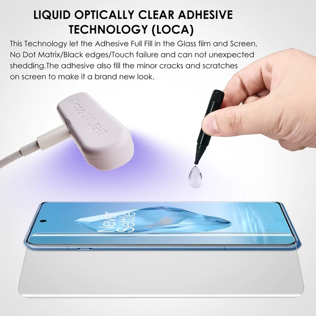 Alt view image 2 of 7 - Screen Protector for OnePlus 12R Tempered Glass UV Set - 3 Pack Edge to Edge Full Coverage 9H Hardness Scratch Resistant Touch Sensitive