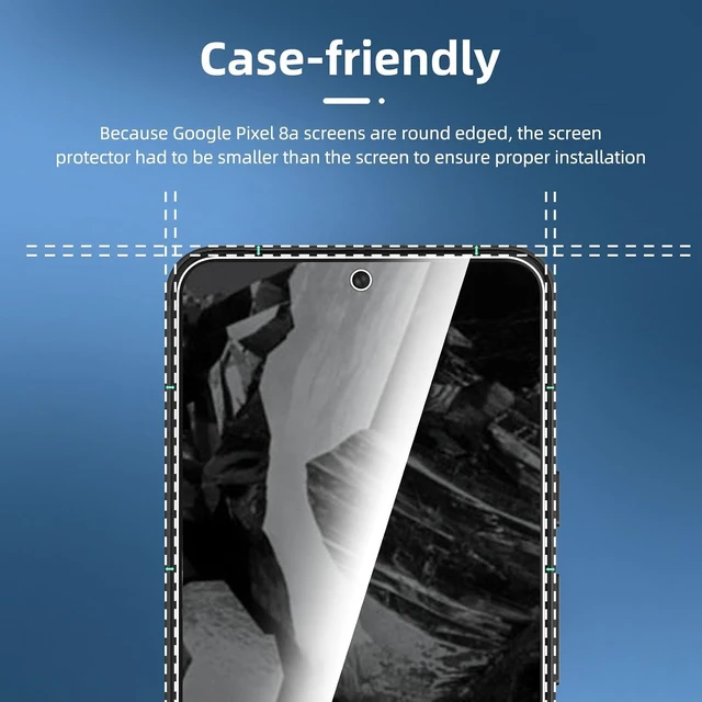 Alt view image 3 of 7 - NEWC for Google Pixel 8A Screen Protector Tempered Glass Bubble Free