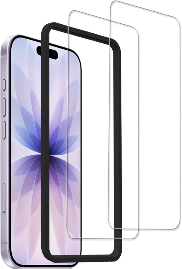 Main image of Screen Protector For iPhone17 Tempered Glass 2-Pack With Easy Alignment Tool