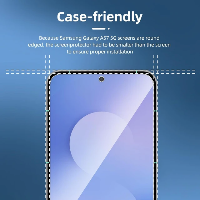 Alt view image 2 of 6 - NEWC for Galaxy A57 5G Screen Protector Tempered Glass HD Clear