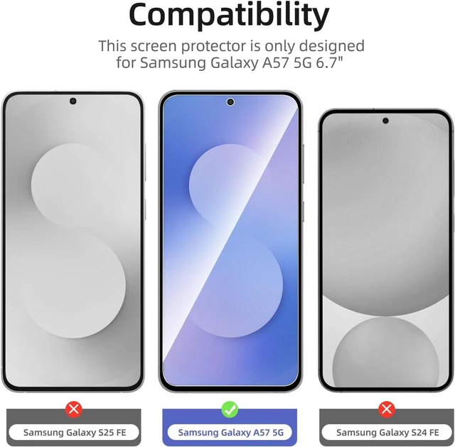 Main image of NEWC for Galaxy A57 5G Screen Protector Tempered Glass HD Clear